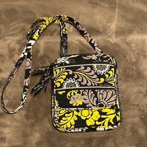 Vera Bradley Black and Yellow Floral Crossbody